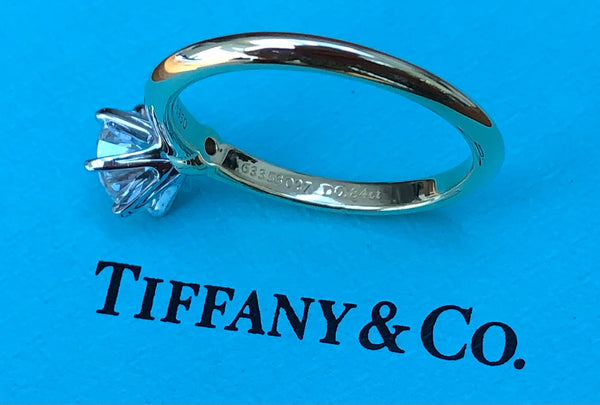 Tiffany & Co. 0.84ct H/VVS2 Diamond Round Solitaire Engagement Ring Cert/Val/Box