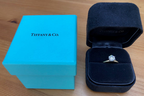 Tiffany & Co. 0.84ct H/VVS2 Diamond Round Solitaire Engagement Ring Cert/Val/Box