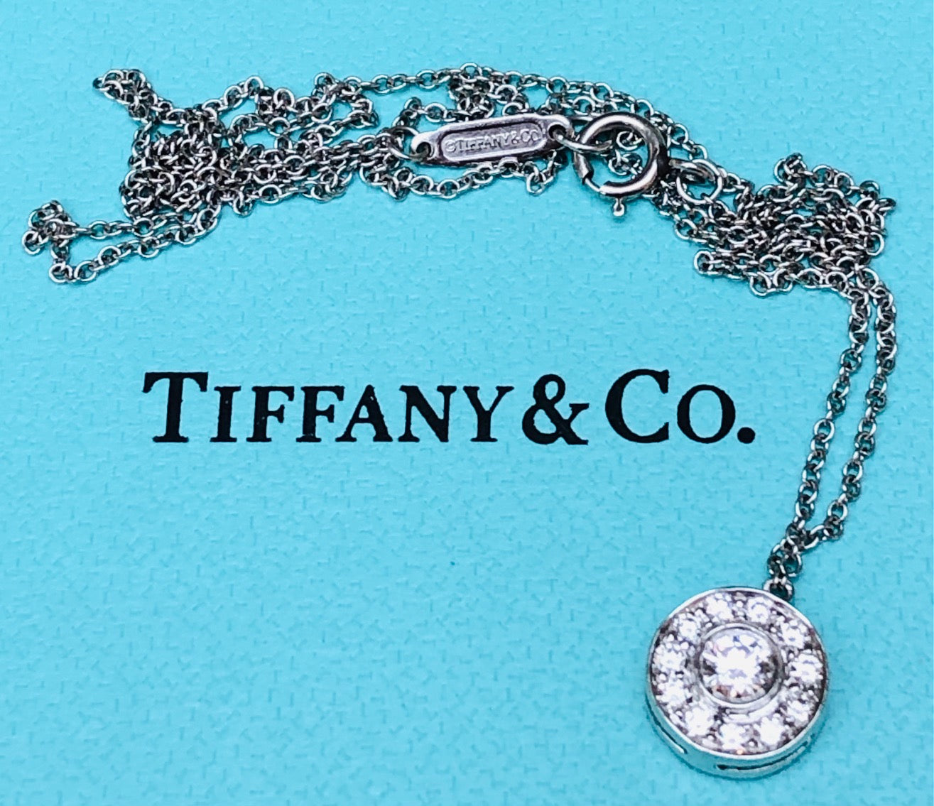 Tiffany & Co. 0.26tcw Diamond Circlet Pendant in Platinum Receipt/Boxes $4600