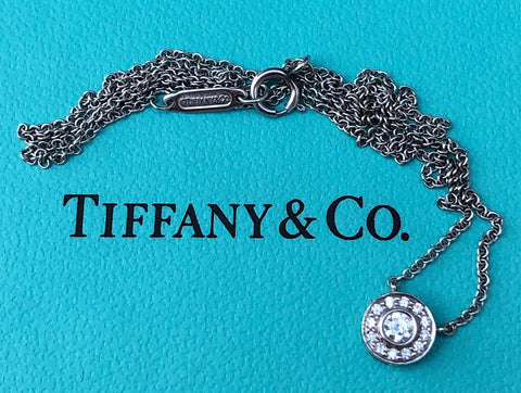 Tiffany & Co. 0.12tcw Diamond Circlet Halo Pendant Size Mini Platinum RRP $2900