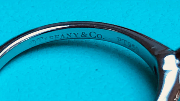 Tiffany & Co. 0.43ct F/VS2 Diamond 6 Prong Solitaire Ring PT950 Crt/Val/Box