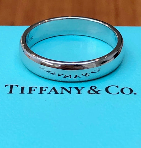 Tiffany & Co. 4.5mm Platinum PT950 Band Ring 8.09gms RRP $2950