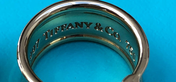 Tiffany & Co. Vintage 1837 Solid 18ct Yellow Gold Wide 9mm Hoop Earrings 14gms