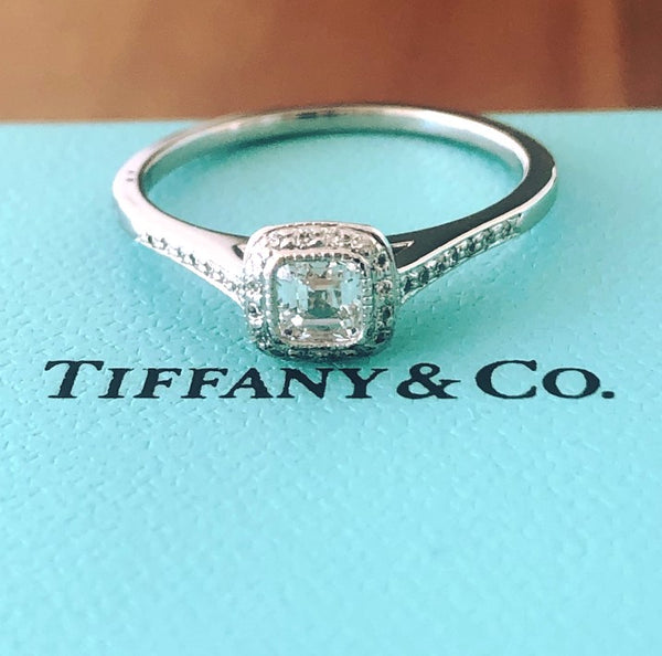 Tiffany & Co. 0.51tcw H/VVS1 Diamond and Platinum Legacy Engagement Ring Cert/Val/Receipt