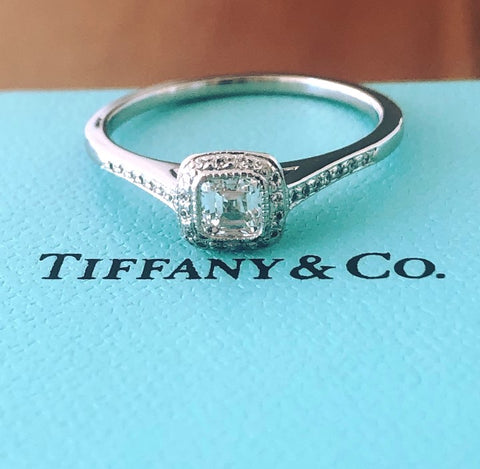 Tiffany & Co. 0.51tcw H/VVS1 Diamond and Platinum Legacy Engagement Ring Cert/Val/Receipt