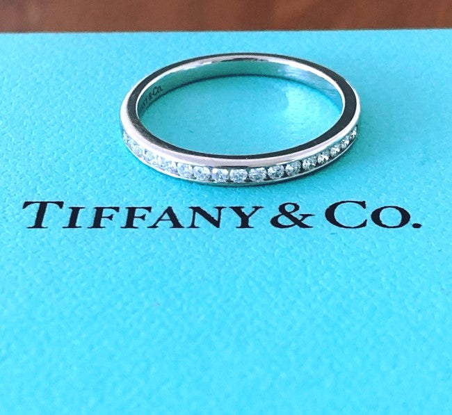 Tiffany & Co. 2mm 0.17tcw Diamond Platinum Band RRP $4350
