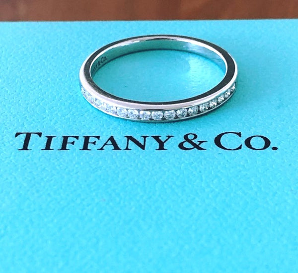 Tiffany & Co. 2mm 0.17tcw Diamond Platinum Band RRP $4350