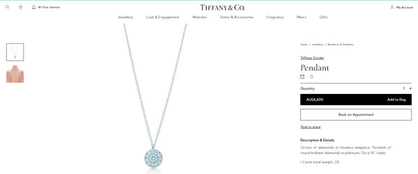 Tiffany & Co. 0.26tcw Diamond Circlet Pendant in Platinum Receipt/Boxes $4600