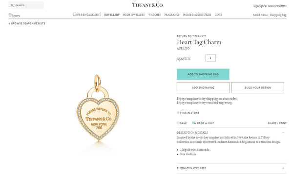 Tiffany & Co. Return to Tiffany Diamond and 18ct White Gold Size Medium