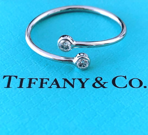 Tiffany & Co. 0.10tcw Diamond / Platinum PT950 Elsa Peretti Wrap Ring RRP $1950