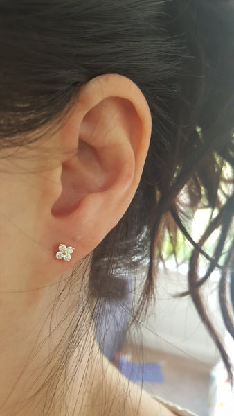 0.24tcw G/SI1 Diamond Stud 'Florette' Earrings in 18k 18ct Rose Gold by CTJ