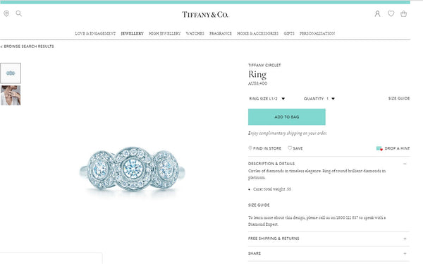 Tiffany & Co. 0.55tcw Circlet Engagement Anniversary Dress Ring Plat RRP $8400