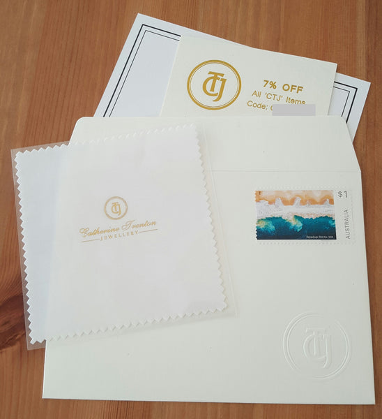 Jewellery Polishing Cloth and Discount Card for all 'CTJ' Pieces