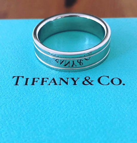 Tiffany & Co. 6mm Platinum Mens Band NEVER WORN RRP $4050 Size 10 Receipt/Boxes