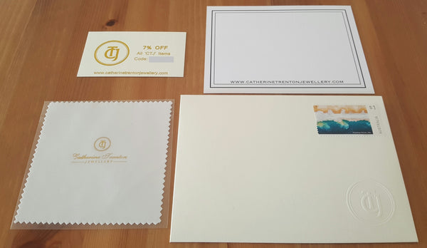 Jewellery Polishing Cloth and Discount Card for all 'CTJ' Pieces